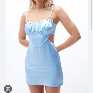 PacSun LA Hearts Blue Satin dress